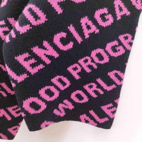 バレンシアガ BALENCIAGA X WORLD FOOD PROGRAMME LOGO SWEATER ロゴ総柄クルーネックオーバーサイズニット レディース import:L