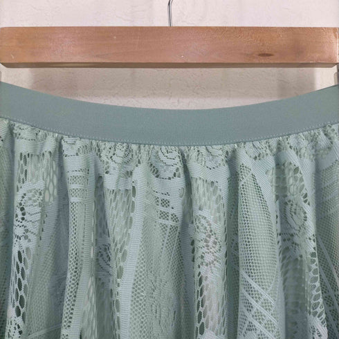 trube スカラップレースロングスカート レディース