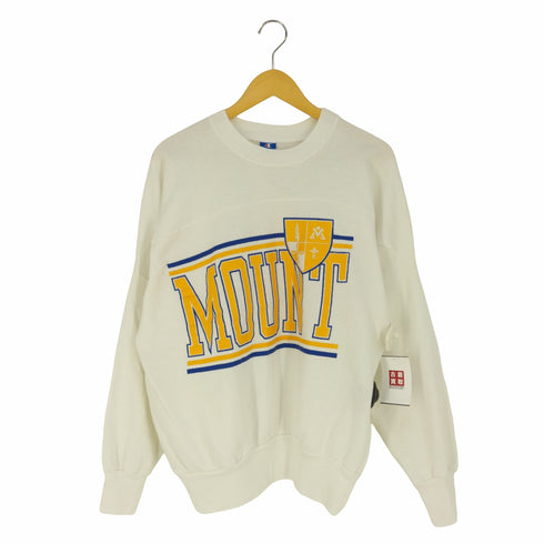 チャンピオン Champion 80s USA製 青刺繍タグ前期 カレッジロゴプリント クルーネックスウェット メンズ import:XL