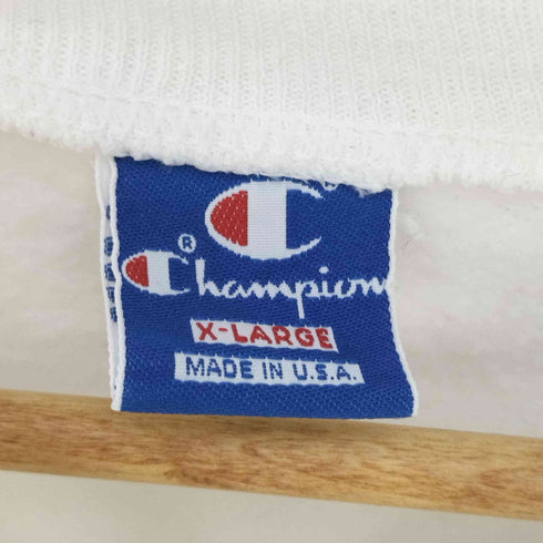 チャンピオン Champion 80s USA製 青刺繍タグ前期 カレッジロゴプリント クルーネックスウェット メンズ import:XL