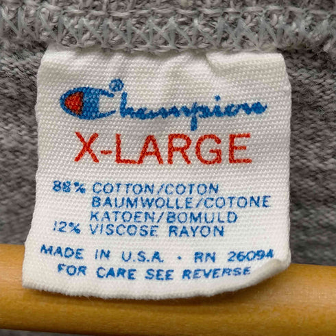チャンピオン Champion 80s トリコタグ USA製 霜降り COLUMBIA 染み込み カレッジプリント 目有り 半袖Tシャツ メンズ import:XL