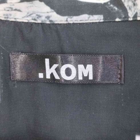 ドットコム .KOM フォトプリント 開襟オープンカラーポリシャツ メンズ