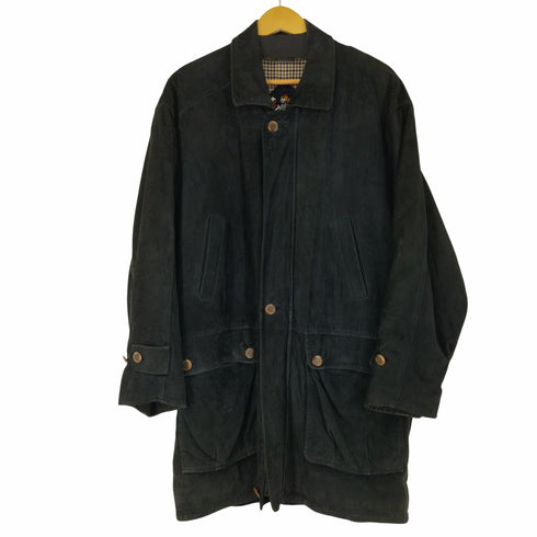 アクアスキュータム AQUASCUTUM 裏地千鳥格子 比翼スウェードコート メンズ import:M