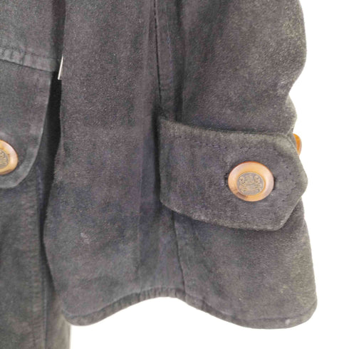 アクアスキュータム AQUASCUTUM 裏地千鳥格子 比翼スウェードコート メンズ import:M