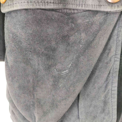 アクアスキュータム AQUASCUTUM 裏地千鳥格子 比翼スウェードコート メンズ import:M