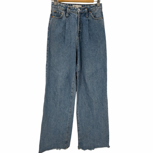 ザラ ZARA ハイウェスト2タックワイドデニムパンツ レディース JPN:36