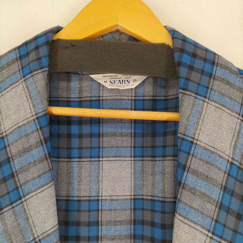 シアーズ Sears 70s MADE IN USA チェックレーヨンガウンコート レディース import:M