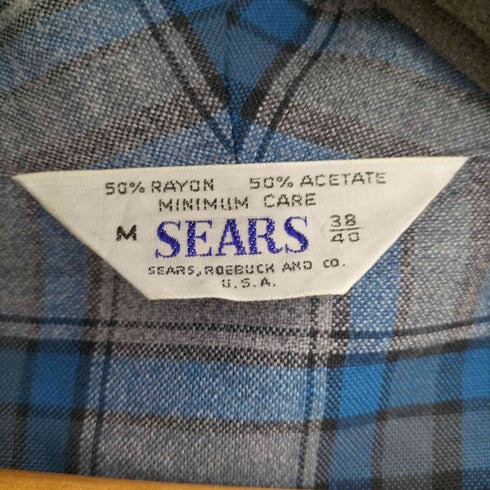 シアーズ Sears 70s MADE IN USA チェックレーヨンガウンコート レディース import:M