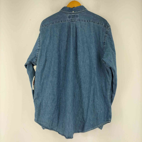ラルフローレン RALPH LAUREN 90-00s CLASSIC FIT スモールポニー刺繍 デニムボタンダウンシャツ メンズ import:XL
