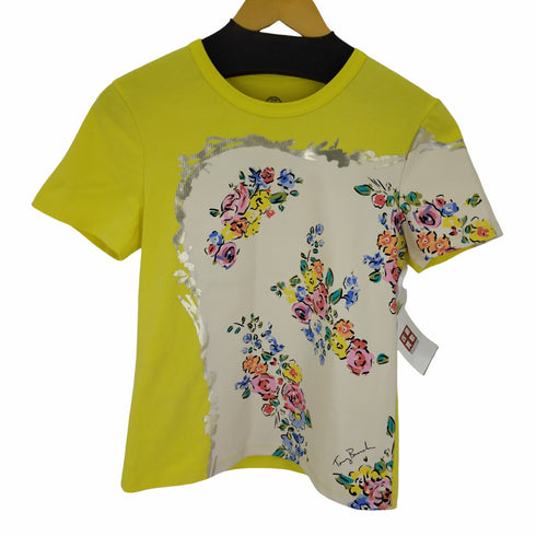 トリーバーチ TORY BURCH 花柄ペイント プリントS/Sカットソー レディース JPN:S