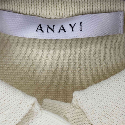 アナイ ANAYI モザイクレースニットポロプルオーバー レディース 38