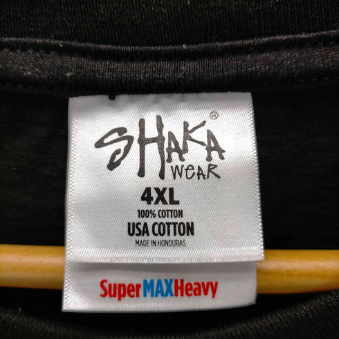 シャカウェアー SHAKA WEAR B系 ビッグサイズ SUPER MAX HEAVY フロントプリント コットン クルーネックTシャツ メンズ 4XL