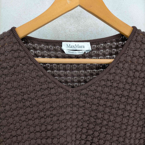マックスマーラ MAX MARA MADE IN ITALY 銀タグ VネックポップコーンTシャツ レディース JPN:S