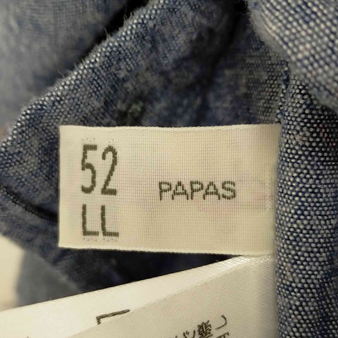 パパス papas 総柄刺繍ボタンダウンシャツ メンズ 46 S