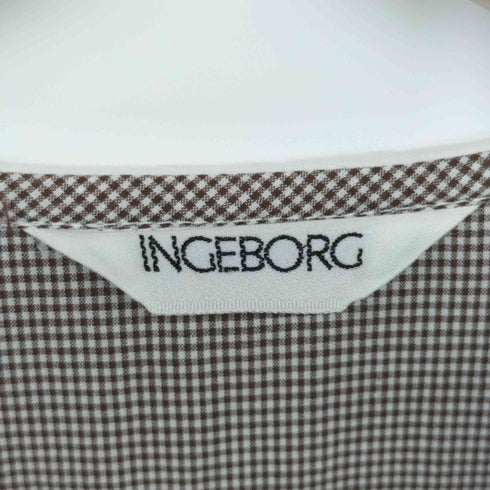 インゲボルグ INGEBORG ギンガムチェック 五分丈セーラーワンピース レディース
