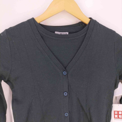 イッセイミヤケ ISSEY MIYAKE WHITE LABEL コットンニットカーディガン クルーネックコットンニットTシャツ アンサンブル レディース JPN:2