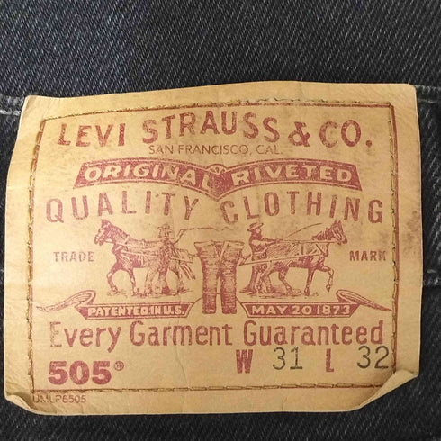 リーバイス Levis 90S カナダ製 505 ボタン裏217刻印 後染め ジップフライ ブラック デニム パンツ 98年製 サークルR メンズ W31L32