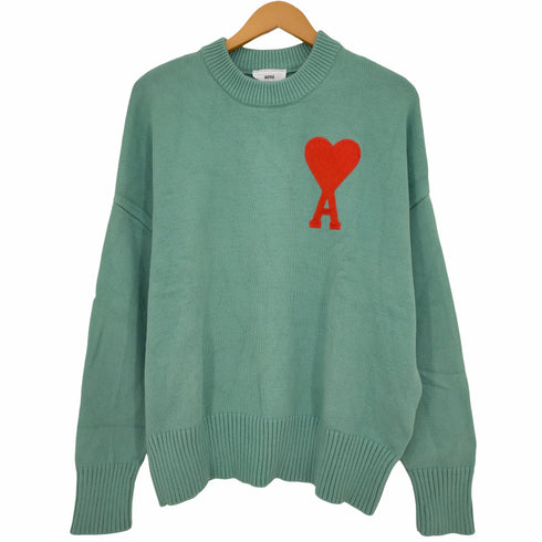 アミアレクサンドルマテュッシ AMI ALEXANDRE MATTIUSSI ビックハートロゴ入り オーバーサイズ ニット メンズ import:L