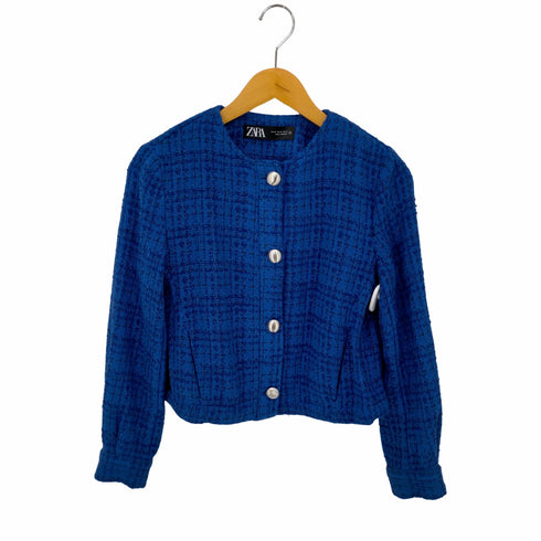 ザラ ZARA ツイードノーカラージャケット レディース import:XS