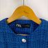 ザラ ZARA ツイードノーカラージャケット レディース import:XS