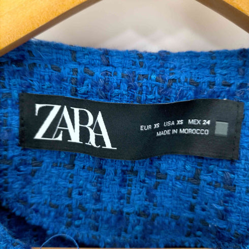 ザラ ZARA ツイードノーカラージャケット レディース import:XS