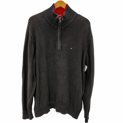 トミーヒルフィガー TOMMY HILFIGER ハーフジップ ドライバーズニット メンズ import:L