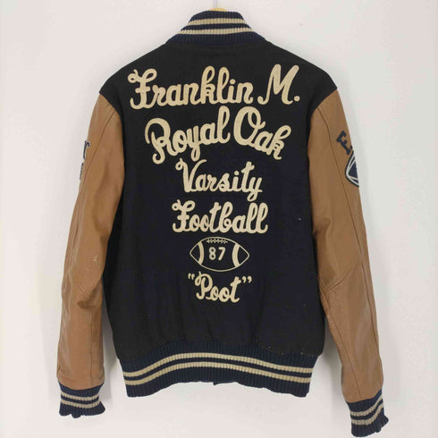 フランクリンマーシャル FRANKLIN&MARSHALL 裏地 キルティング ワッペン デザイン バーシティジャケット スタジャン メンズ import:L