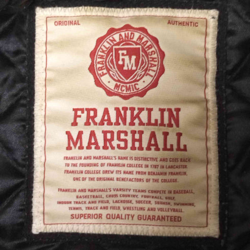 フランクリンマーシャル FRANKLIN&MARSHALL 裏地 キルティング ワッペン デザイン バーシティジャケット スタジャン メンズ import:L