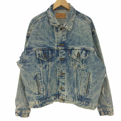 リーバイス Levis 80S USA製 73507 0219 ボタン裏777刻印 ケミカルウォッシュ デニム トラッカー ジャケット メンズ import:L