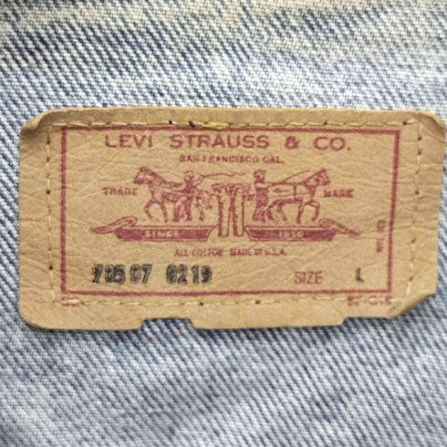 リーバイス Levis 80S USA製 73507 0219 ボタン裏777刻印 ケミカルウォッシュ デニム トラッカー ジャケット メンズ import:L