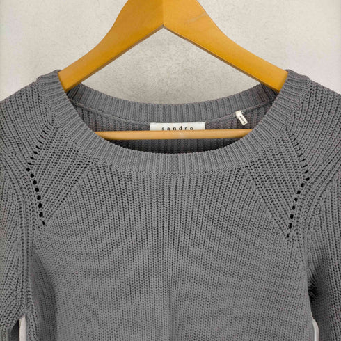 サンドロ sandro PARIS シャツレイヤードケーブルニット レディース JPN:1