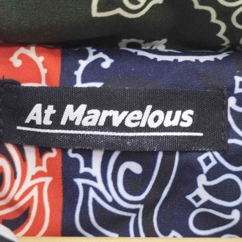 AT MARVELOUS バンダナ ペイズリー 中綿 ジップアップ ジャケット メンズ XL