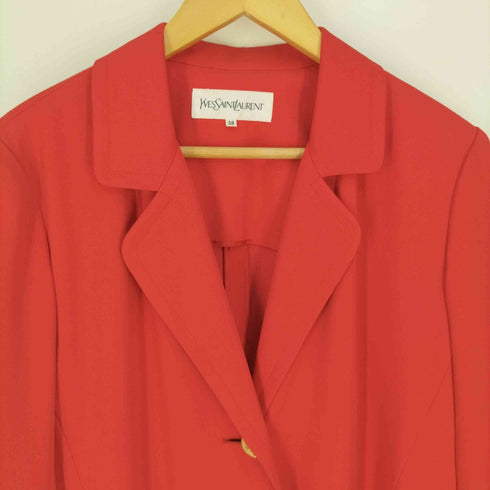 イヴサンローラン Yves Saint Laurent 金ボタン 3Bチェスターコート レディース 38