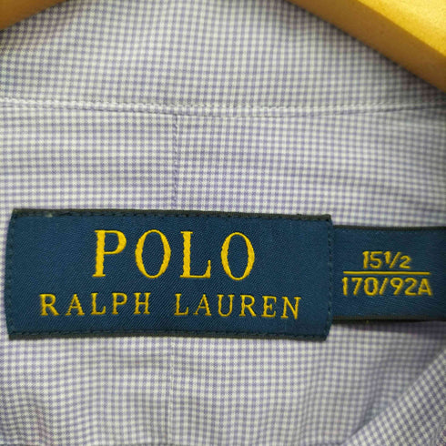 ポロラルフローレン POLO RALPH LAUREN ギンガムチェック柄 ポニー刺繍 ホリゾンタルカラー L/S シャツ メンズ 15 1/2