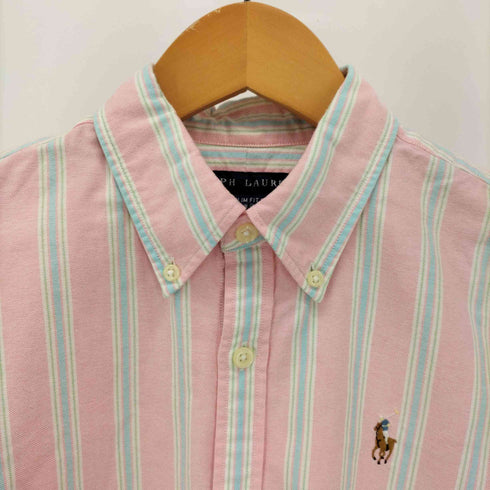 ラルフローレン RALPH LAUREN SLIM FIT マルチカラー ストライプ ポニー刺繍 BD L/S シャツ レディース 6