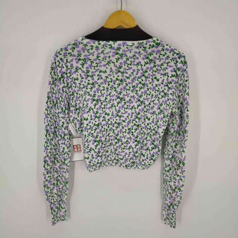 ザラ ZARA フラワージャガードニットカーディガン レディース import:M