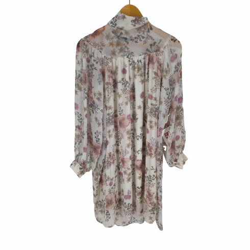 - Kims Boutique サイドネックボタン花柄シアーワンピース レディース