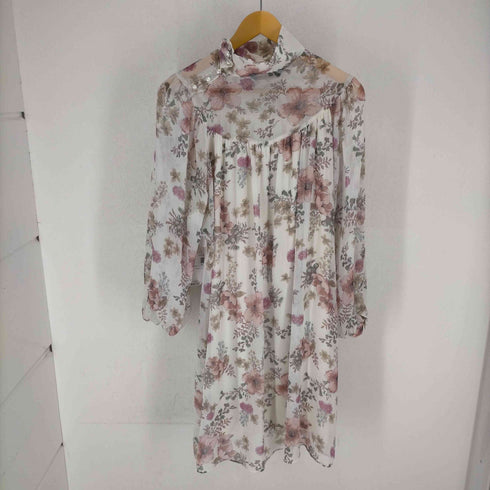 - Kims Boutique サイドネックボタン花柄シアーワンピース レディース