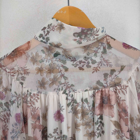 - Kims Boutique サイドネックボタン花柄シアーワンピース レディース