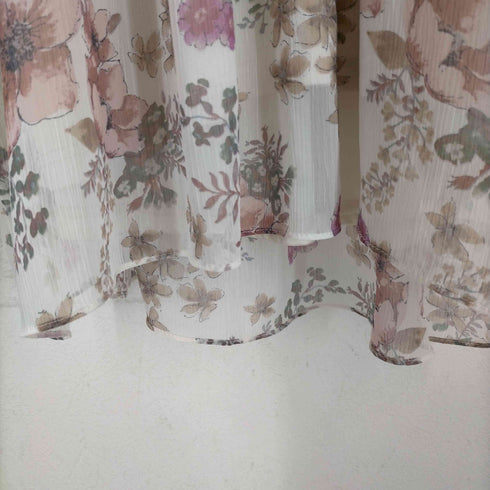 - Kims Boutique サイドネックボタン花柄シアーワンピース レディース
