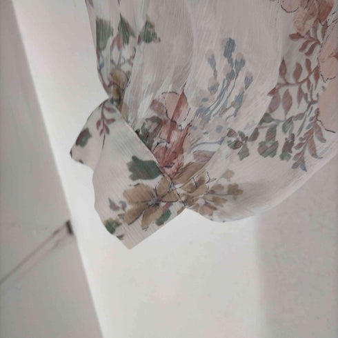 - Kims Boutique サイドネックボタン花柄シアーワンピース レディース