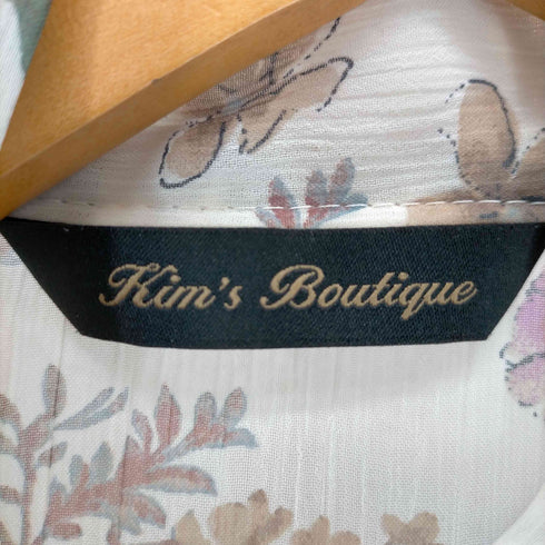 - Kims Boutique サイドネックボタン花柄シアーワンピース レディース