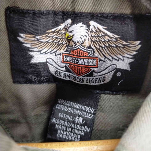 ハーレーダヴィットソン HARLEY DAVIDSON カットオフベスト カモ柄 迷彩 メンズ JPN:L