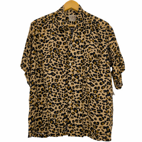 DEL MAR sportswear ANIMAL OPEN SS SHIRTS レオパード メンズ US:40