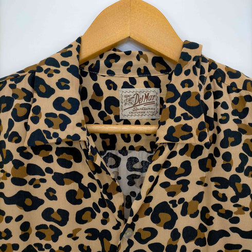 DEL MAR sportswear ANIMAL OPEN SS SHIRTS レオパード メンズ US:40