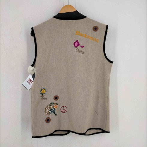 TRIBU-TO ウール混 ジップ ベスト 刺繍加工 レディース JPN:S