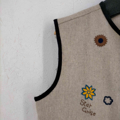 TRIBU-TO ウール混 ジップ ベスト 刺繍加工 レディース JPN:S