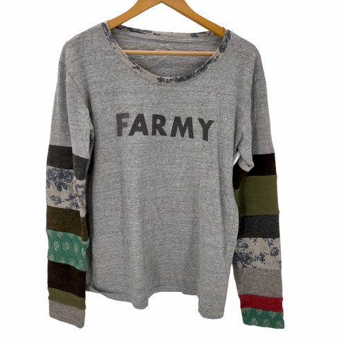 キャピタル KAPITAL パッチワーク スリーブ FARMY プリント 長袖 Tシャツ メンズ JPN:2