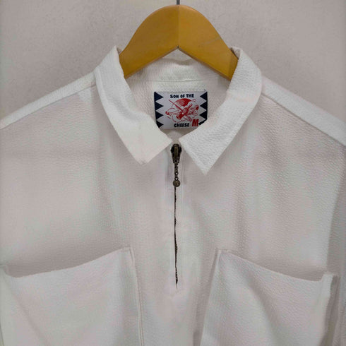 サノバチーズ SON OF THE CHEESE 22SS Seersucker Zip Shirt メンズ JPN:M