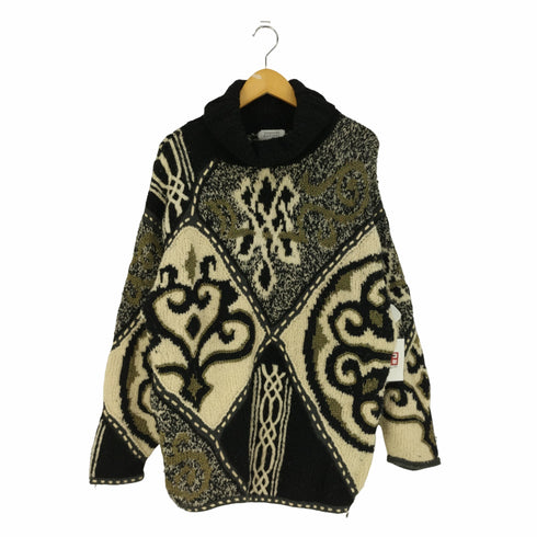 フッチェ ウオモ ヨシユキ コニシ FICCE UOMO YOSHIYUKI KONISHI HAND KNIT ハンドニット 総柄 タートルネックローゲージニット メンズ